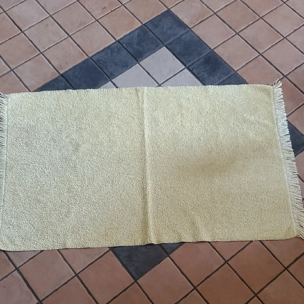 Vintage Yellow Chenille Textured 27.5